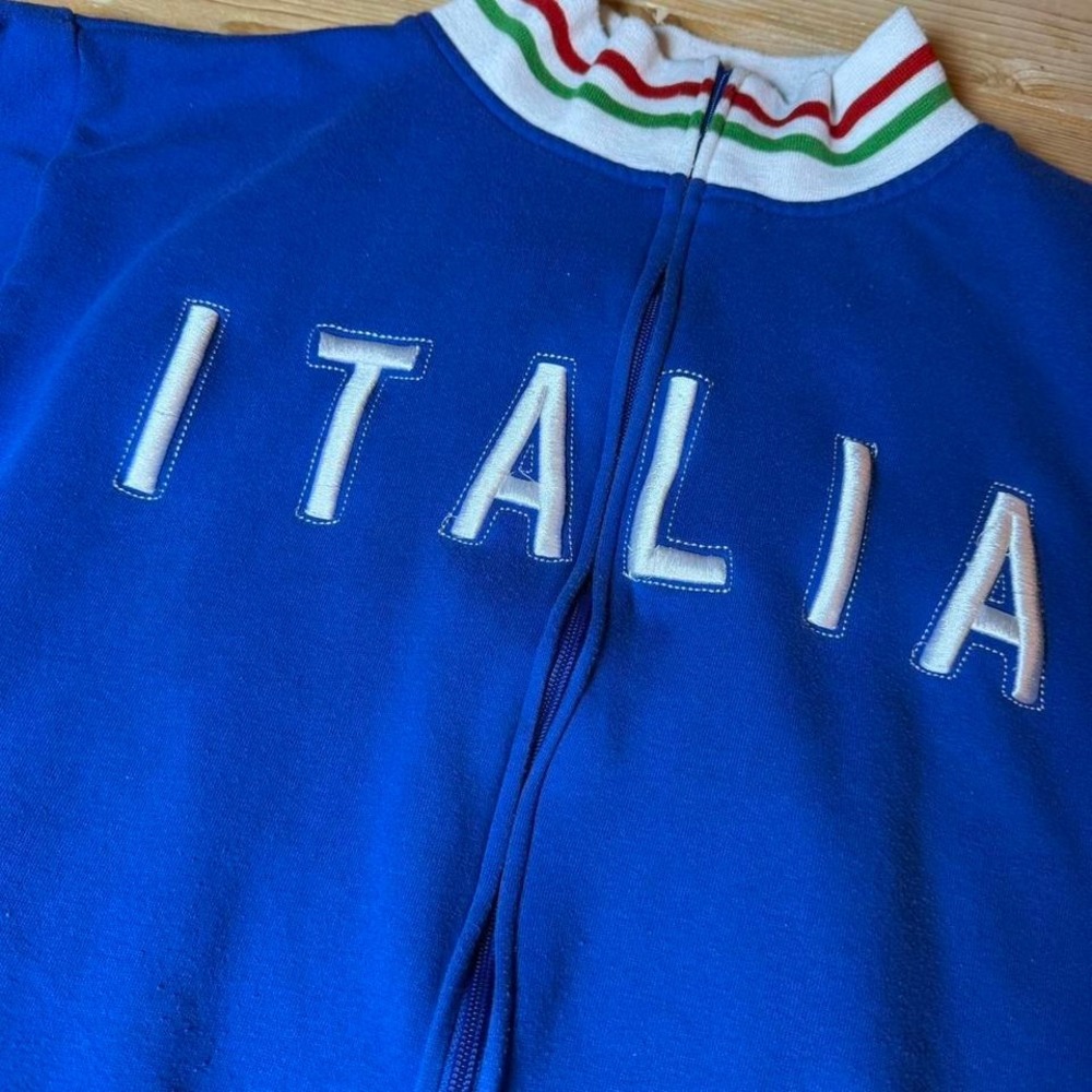 The Mediterranean Soul Italia Track Jacket Mens XXL Blue Full Zip Italy Soccer - Picture 3 of 8